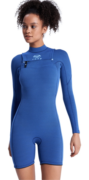2026 Roxy Womens Elite Xtra Stretch 2mm Long Sleeve Chest Zip Spring Wetsuit 26BW243501 - Blue Fog